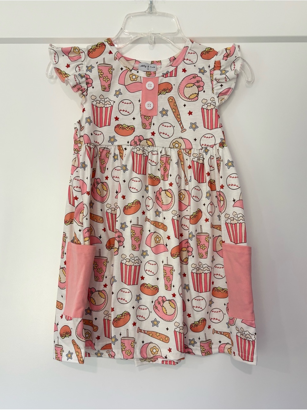 Abby & Evie Baseball Game Pocket Dress 
Size 4T